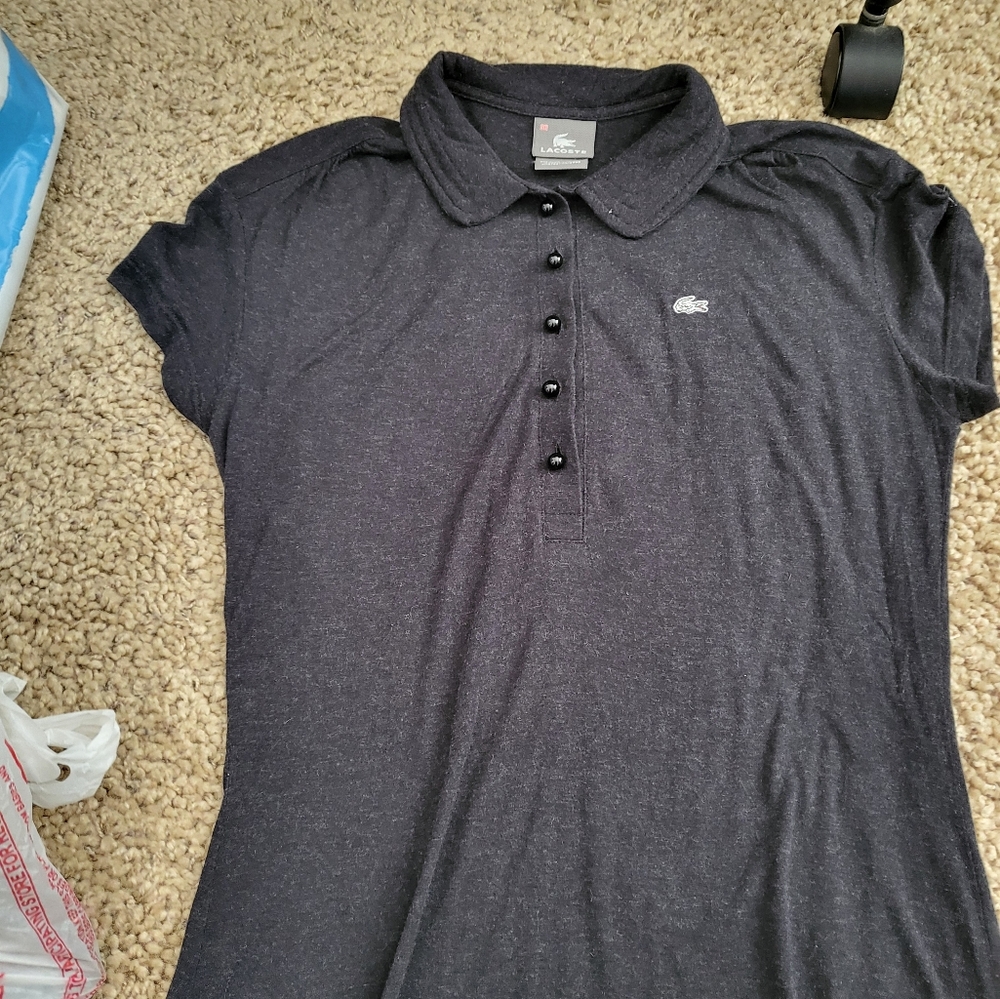 Lacoste, gray dress, size 38, or U.S. small.